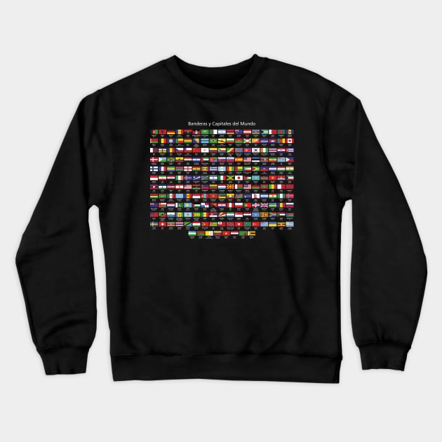 Flags of the world in Spanish Crewneck Sweatshirt by YooY Studio